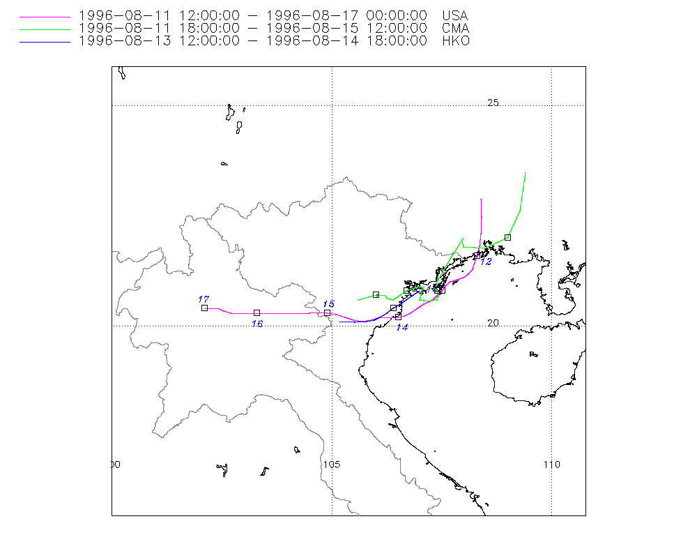 Map of storm track